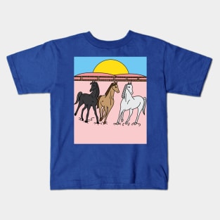 Horses Rider Pony Girl Kids T-Shirt